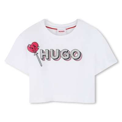 T-shirt avec patch et sigle HUGO FILLE