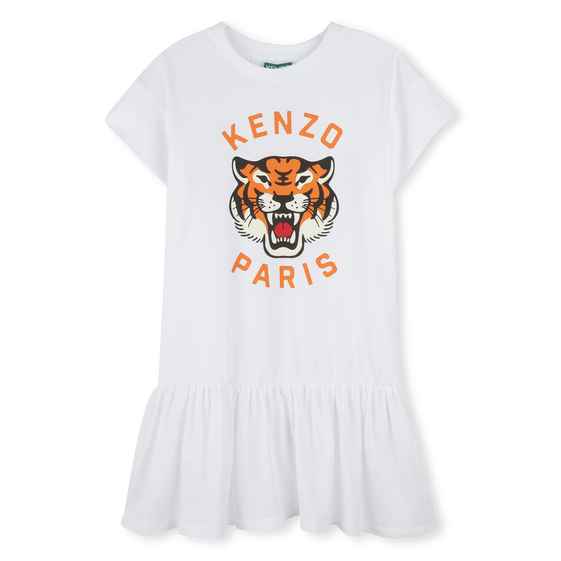 Jurk met print en volant KENZO KIDS 
                        GIRL