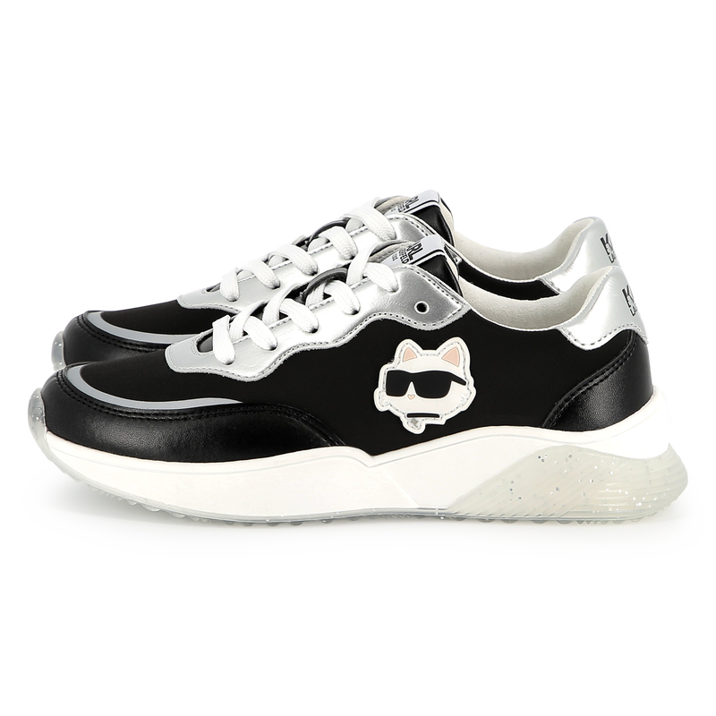 Sneakers met veters en badge KARL LAGERFELD KIDS 
                        GIRL