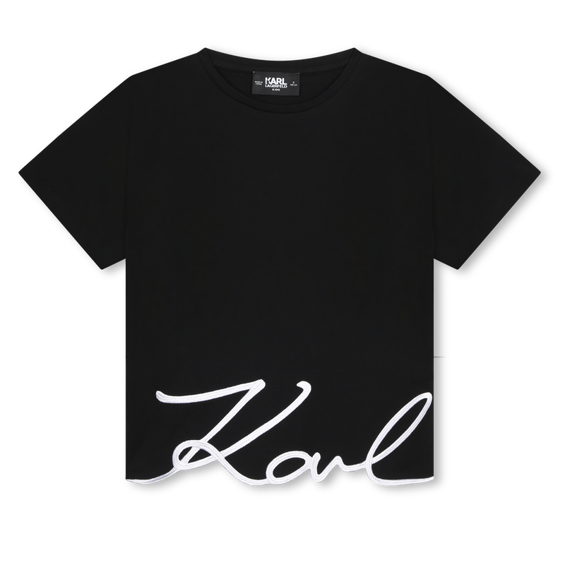 T-shirt met geborduurd logo KARL LAGERFELD KIDS 
                        GIRL