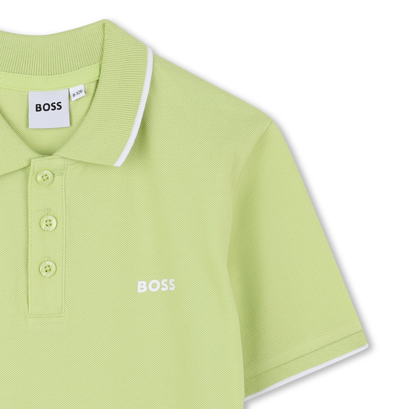 Effen polo van katoenpiqu&eacute; BOSS 
                        BOY