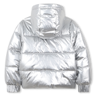 Zilveren pufferjack met capuchon DKNY 
                    MEISJE