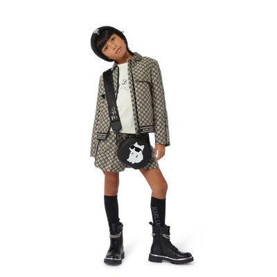 Feestelijke jas met stroken KARL LAGERFELD KIDS GIRL