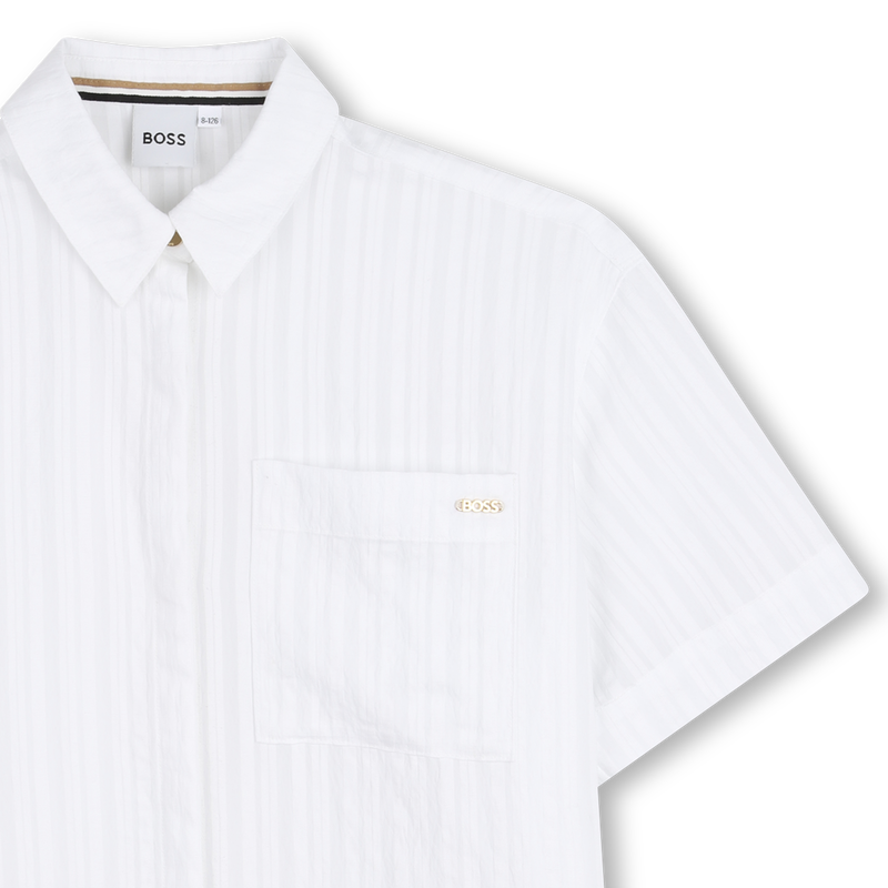 CHEMISE EN TISSU LEGER GAUFR&Eacute; BOSS 
                        FILLE