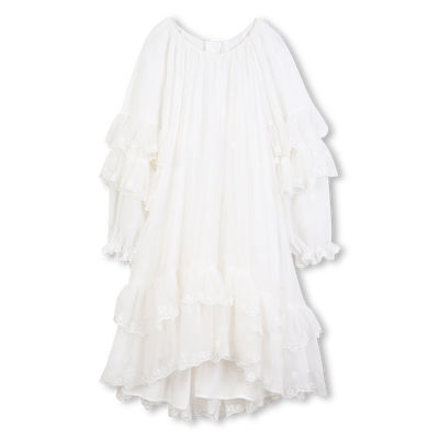 Robe longue avec volants et broderies CHLOE FILLE