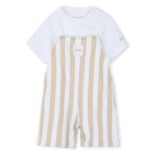 Ensemble salopette + tee-shirt, SAND, hi-res