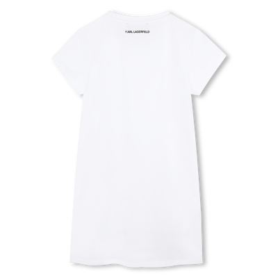 Geborduurde jurk korte mouwen KARL LAGERFELD KIDS GIRL