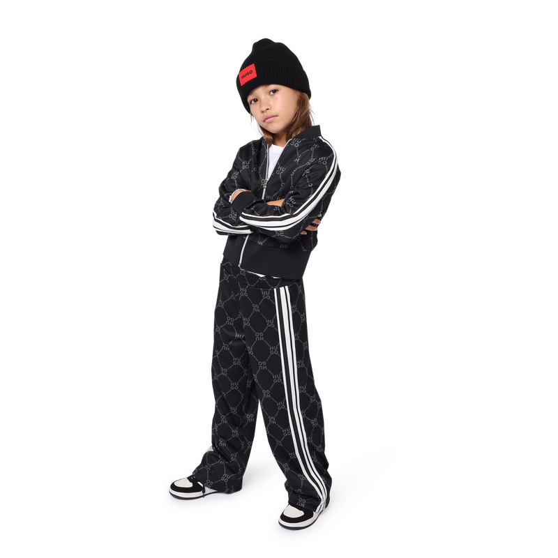 Sweat-shirt zipp&eacute; imprim&eacute; sigle HUGO 
                        FILLE