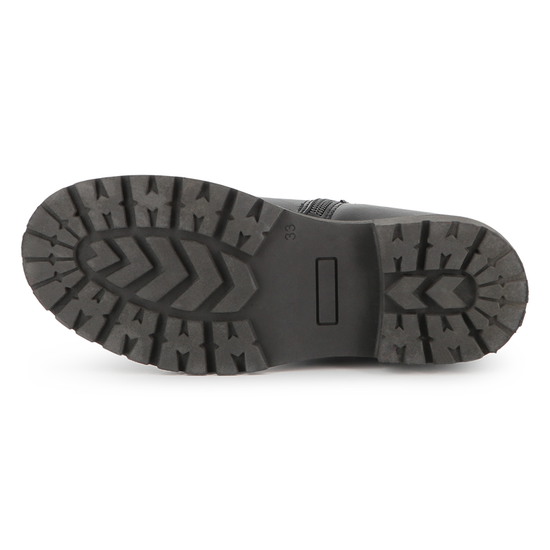 Bottes motard en cuir de vachette DKNY 
                        FILLE