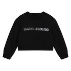 Sweat-shirt court en molleton, BLACK, hi-res