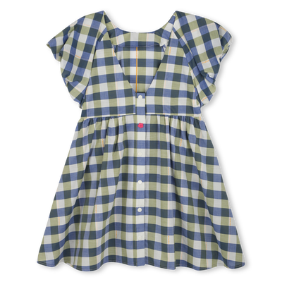 Robe &agrave; carreaux en coton KENZO KIDS FILLE