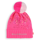 Muts met pompon en lovertjes, ROZE, hi-res