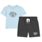 Set t-shirt en korte broek, LICHT BLAUW, hi-res