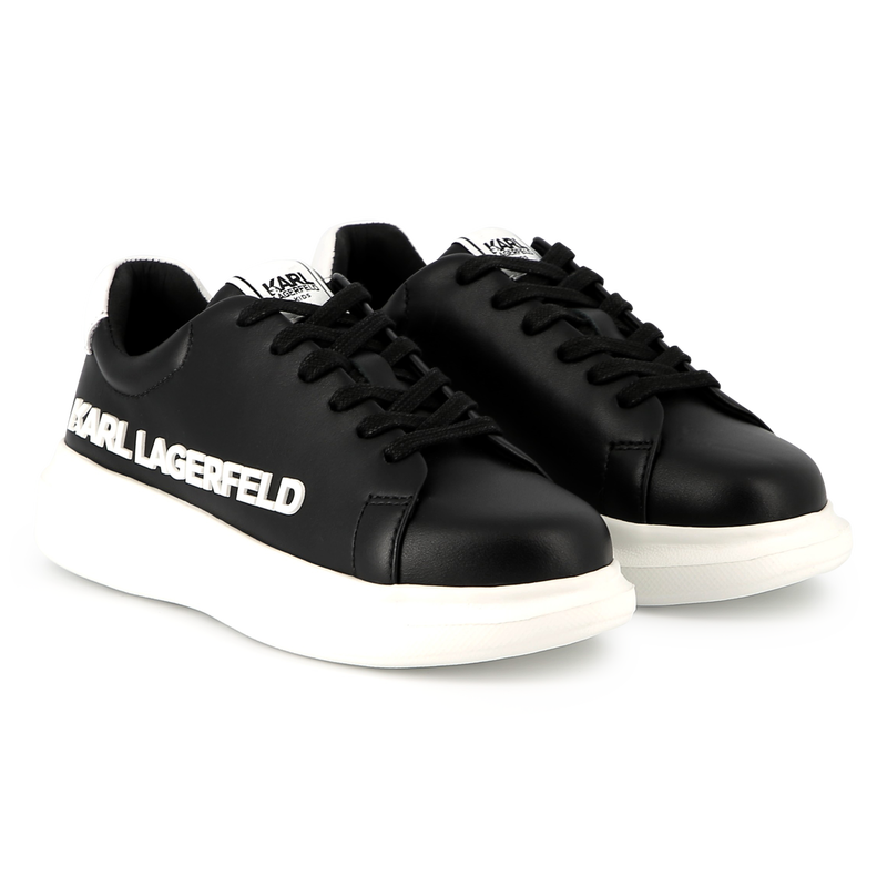 Leren sneakers met veters KARL LAGERFELD KIDS 
                        UNISEX