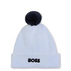 Bonnet tricot avec pompon, CIEL, hi-res