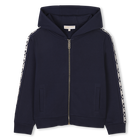 Cardigan molletonn&eacute; &agrave; capuche, BLEU CARGO, hi-res