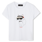 T-shirt avec imprim&eacute; plac&eacute; KARL LAGERFELD KIDS 
                    FILLE