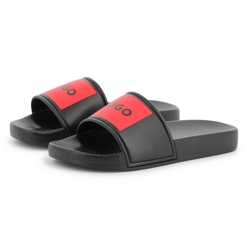 Claquettes &agrave; badges HUGO 
                        GARCON