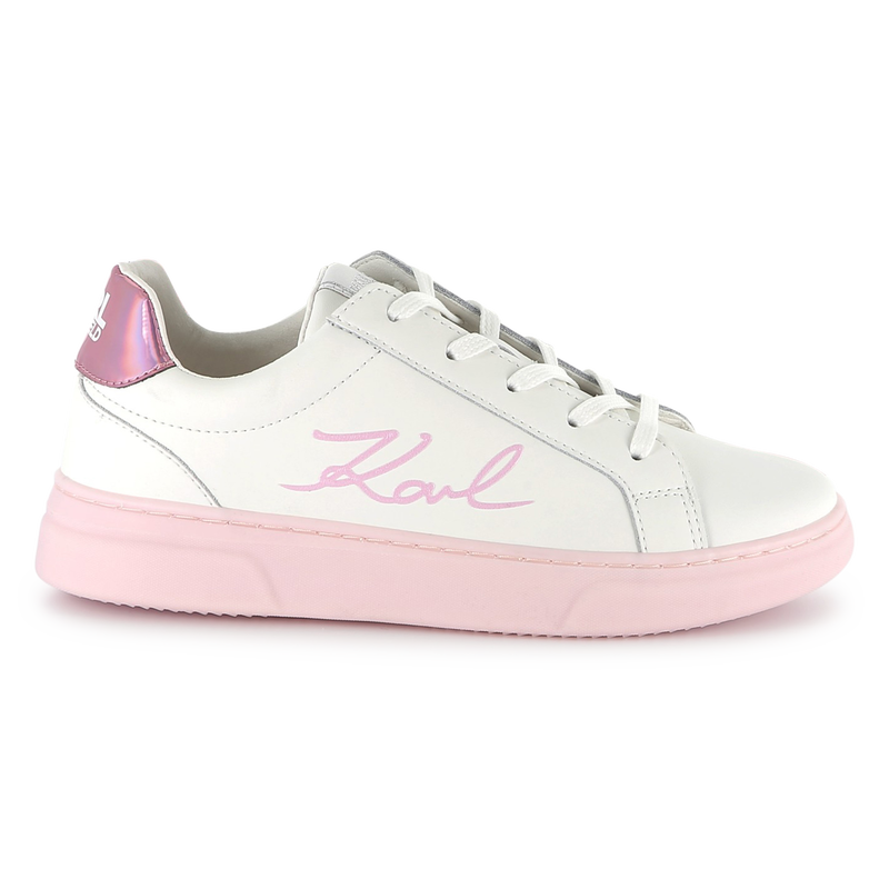 Leren sneakers met veters KARL LAGERFELD KIDS 
                        GIRL