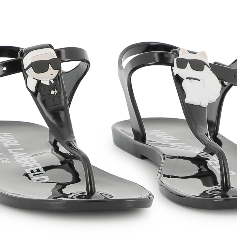 Sandales &agrave; boucles avec badge KARL LAGERFELD KIDS 
                        FILLE