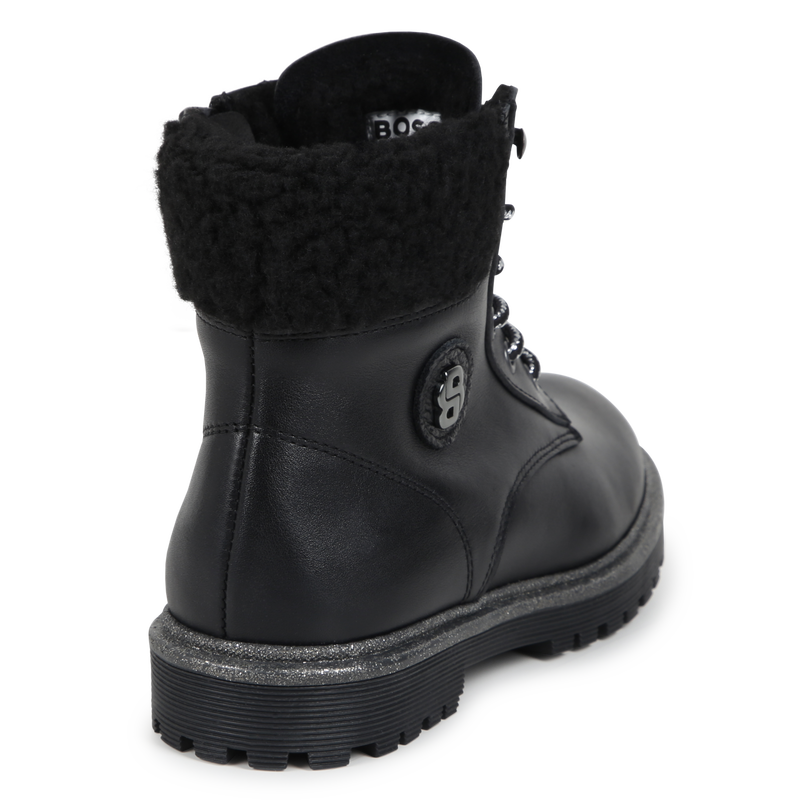 Bottines en cuir de vachette lacets et fermeture BOSS 
                        FILLE