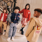 Pantalon &eacute;vas&eacute; en coton KENZO KIDS 
                    FILLE