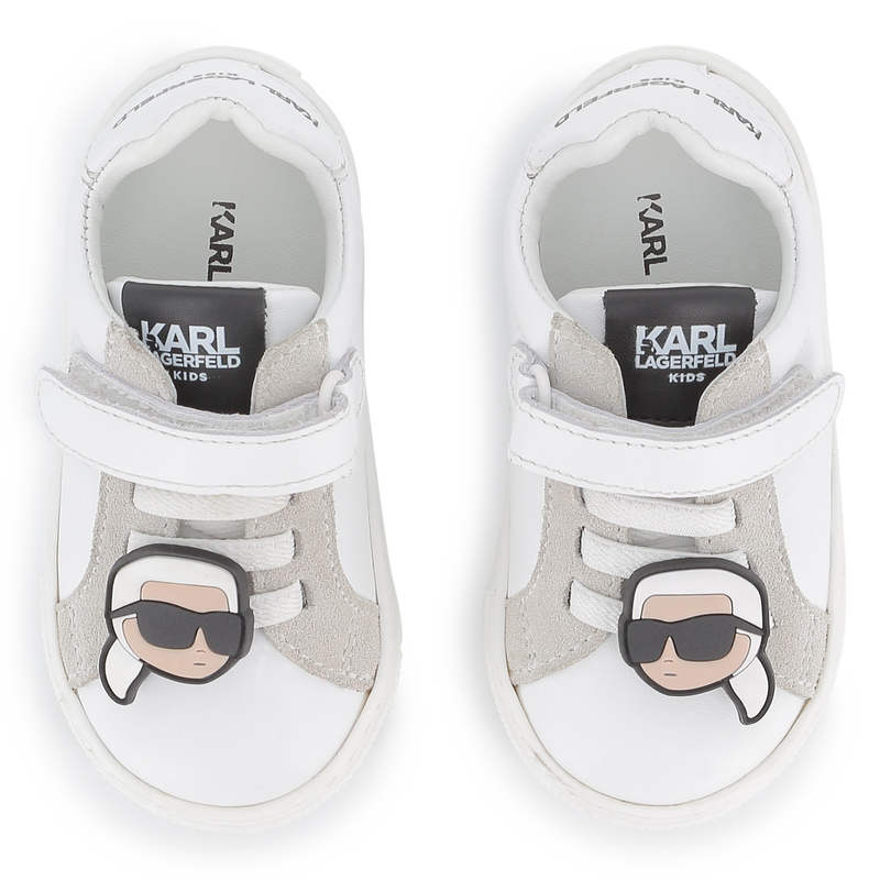 Baskets basses en cuir de vachette KARL LAGERFELD KIDS 
                        UNISEXE