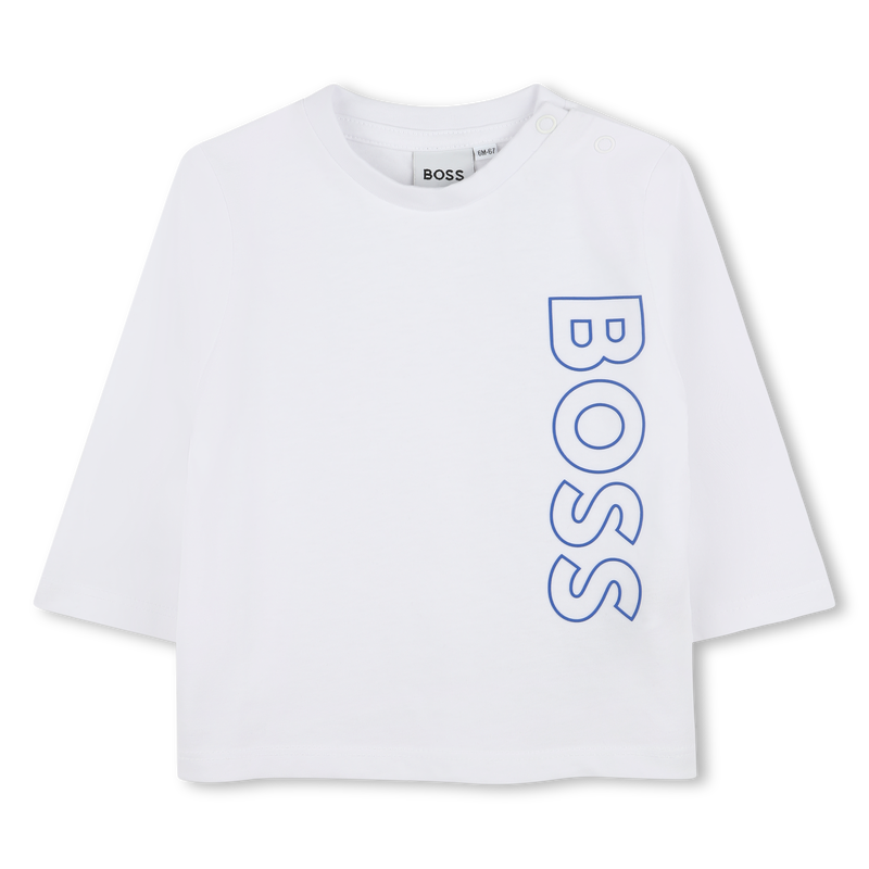 T-shirt met verticaal logo BOSS 
                        BOY