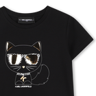 Tee-shirt illustration choupette KARL LAGERFELD KIDS 
                    FILLE