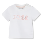T-shirt met glanzende print BOSS 
                    GIRL