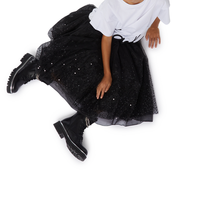 Bottines en cuir de vachette KARL LAGERFELD KIDS FILLE