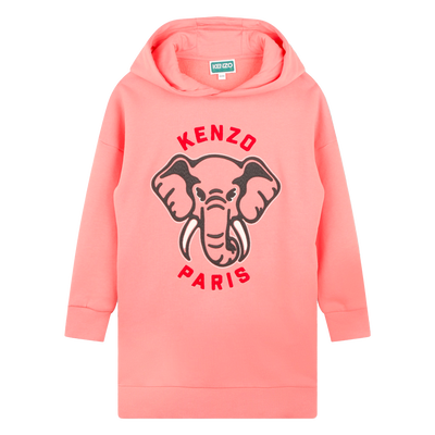 Fleece jurk met capuchon KENZO KIDS GIRL