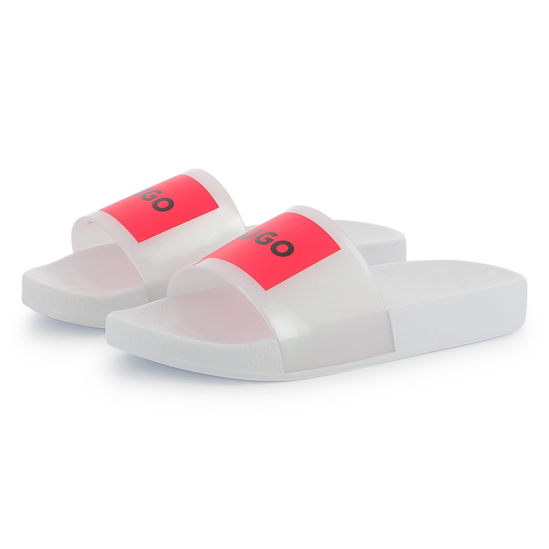 Claquettes avec badges HUGO 
                        FILLE