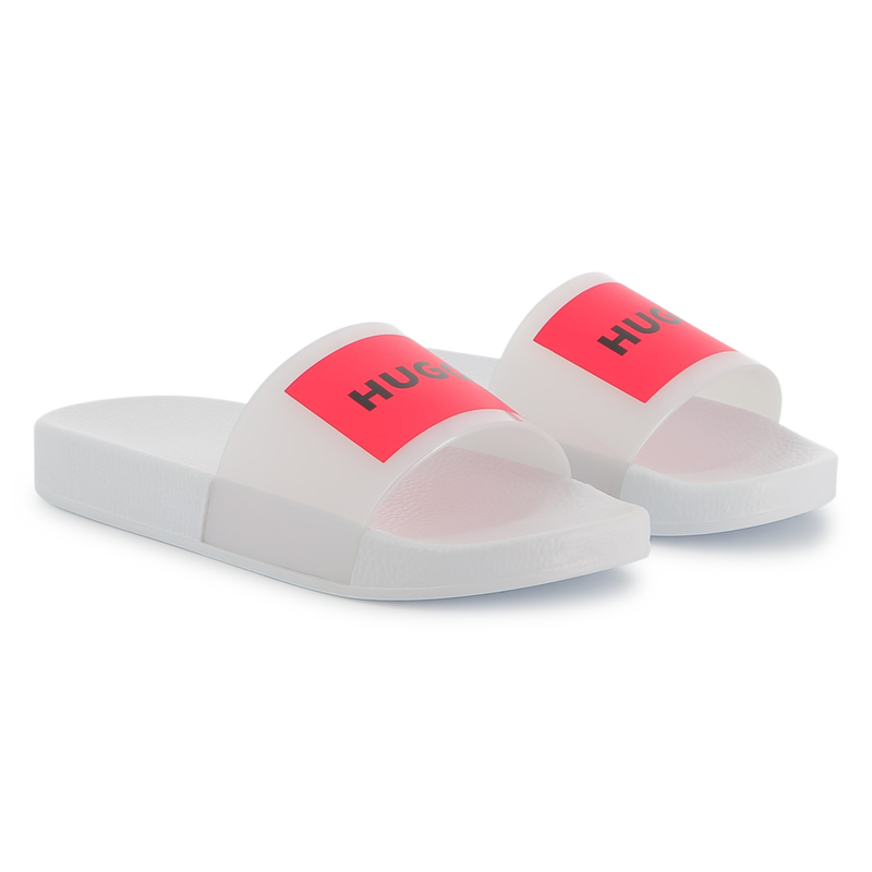 Claquettes avec badges HUGO 
                        FILLE