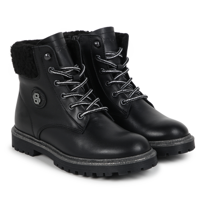 Bottines en cuir de vachette lacets et fermeture BOSS FILLE
