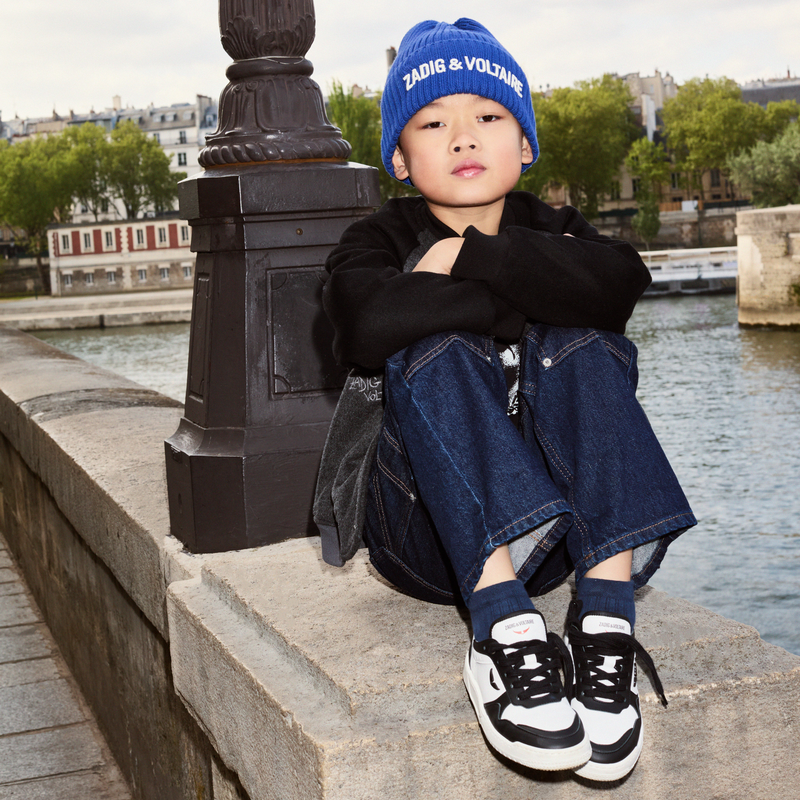 Baskets &agrave; lacets en cuir de vachette ZADIG & VOLTAIRE 
                        UNISEXE