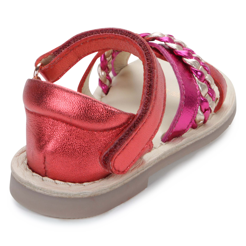 Leren sandalen met klittenband