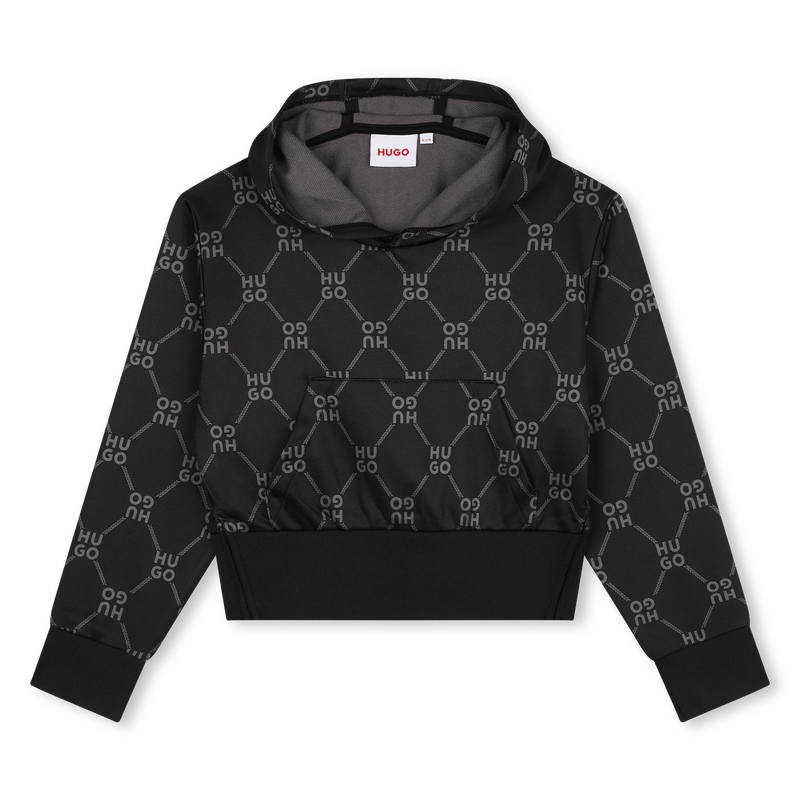 Sweat-shirt imprim&eacute; &agrave; capuche HUGO 
                        FILLE
