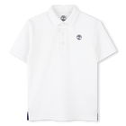 Effen polo met logo, WIT, hi-res