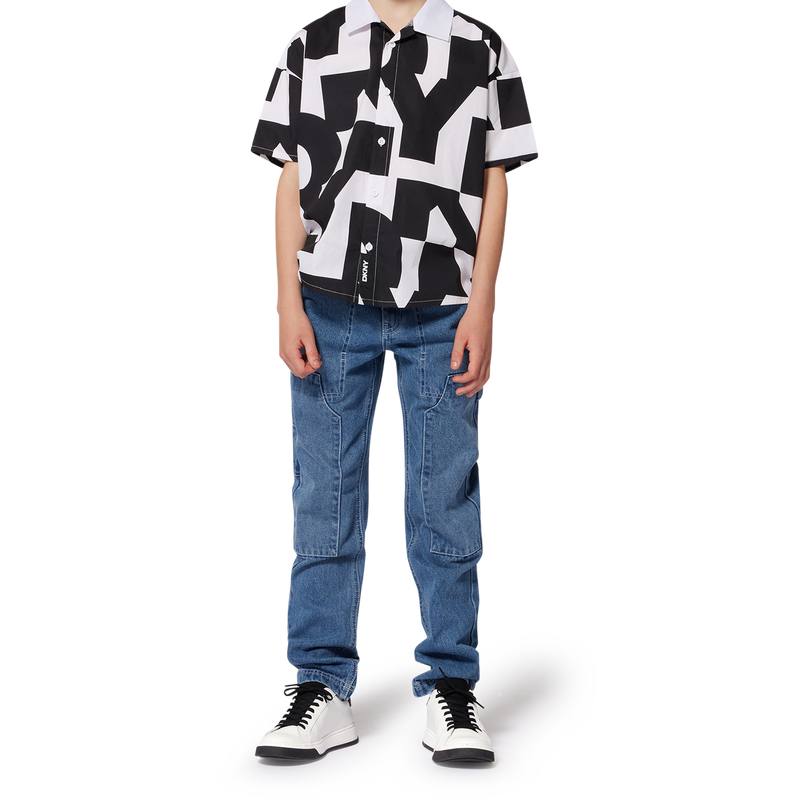 Katoenen overhemd korte mouwen DKNY 
                        UNISEX