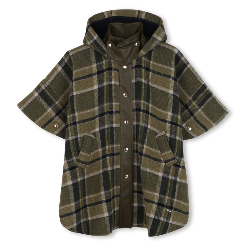 Manteau cape &agrave; carreaux CHLOE 
                        FILLE