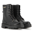Botte &agrave; lacets mi-mollet en cuir de vachette KARL LAGERFELD KIDS 
                    FILLE