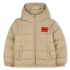 Donsjack met capuchon, BEIGE, hi-res