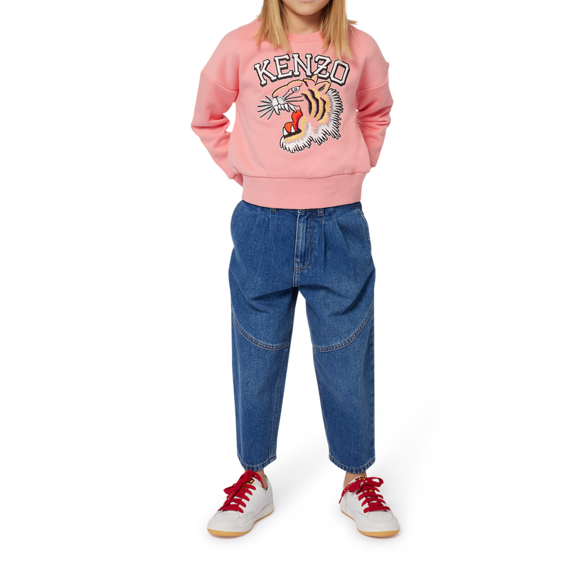 Jeans met deelnaden en plooien KENZO KIDS 
                        GIRL