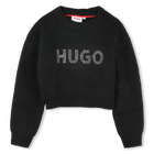 Pull court avec sigle clout&eacute; HUGO 
                    FILLE