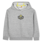 Sweat-shirt &agrave; capuche en molleton, GRIS CHINE ACIER, hi-res