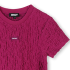 Robe gaufr&eacute;e &agrave; manches courtes DKNY 
                    FILLE