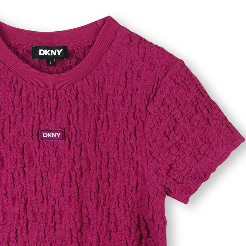 Jurk in wafelstof korte mouwen DKNY 
                        GIRL