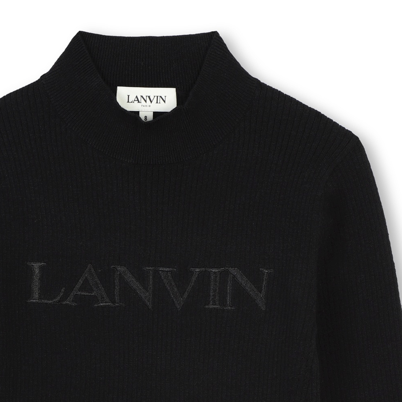 Pull uni brod&eacute; manches longues LANVIN 
                        FILLE