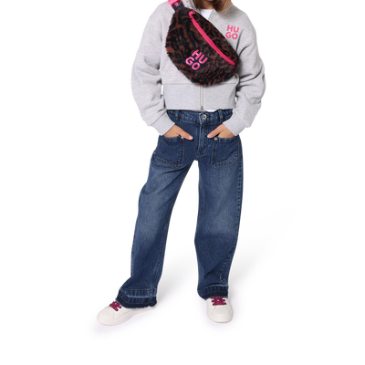 Sweat-shirt zipp&eacute; avec fleurs HUGO FILLE